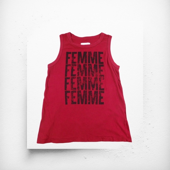 CURRENT/ELLIOTT “FEMME” Graphic Muscle Tank | Size 2 (M) | Red - Picture 2 of 6